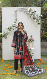 3 Piece Unstitched Premium Lawn Suit- PD-11