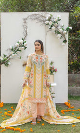 3 Piece Unstitched Premium Lawn Suit- PD-11