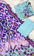 3 Piece Unstitched Karandi Suit BA-V5 003