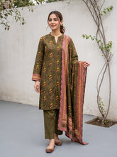 Unstitched Khadder 3-Piece Brown Vol:113