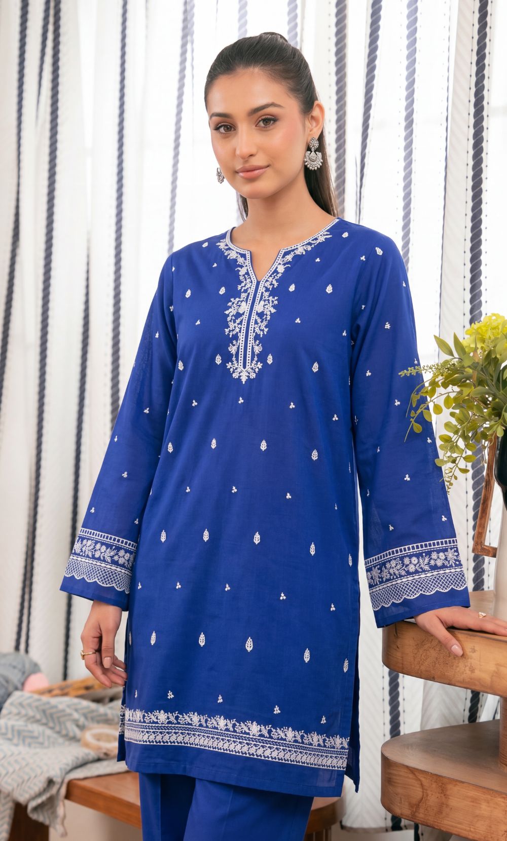 Signature Embroidered Lawn 2PC – Unstitched | Seraya | Blue