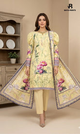 3PC Printed Doria Lawn | Unstitched | BA-V27