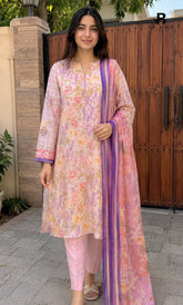 3PC Printed Lawn | Unstitched | ET-V2