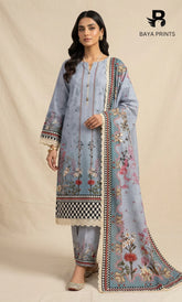 Timeless Rose -3PC Printed Lawn | Unstitched