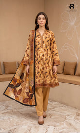 3PC Printed Linen | Unstitched | BA-V1-07