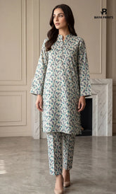 2PC Unstitched Printed Lawn Suit -Orlina
