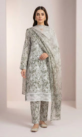Vireza 3 Piece Unstitched Floral Embroidered Lawn Suit-06