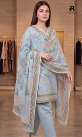 3-Piece | Unstitched Luxury Embroidered Lawn Suit | Nayab