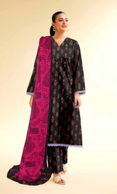 3 Piece Unstitched Printed Lawn Suit With Bamber Chiffon Dupatta - BA-V-15 -7