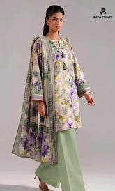 3PC Printed Doria Lawn | Unstitched | BA-V27