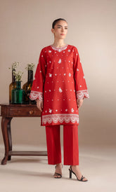 Signature Embroidered Lawn 2PC – Unstitched | Seraya | RED