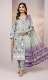 Vireza 3 Piece Unstitched Floral Embroidered Lawn Suit-07