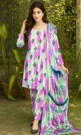 3 Piece Unstitched Printed Lawn Suit -BA-V7
