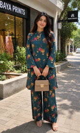 2PC Unstitched Printed Lawn Suit – Orlina (5 Meters)