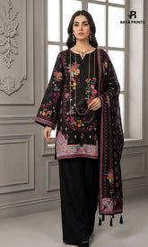3PC Printed Lawn | Unstitched | M.B