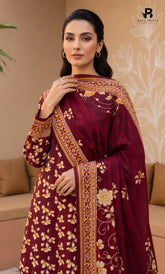 3PC Printed Linen | Unstitched | BA-V1-10