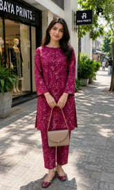 2PC Unstitched Printed Lawn Suit -Orlina