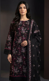 3PC Embroidered Unstitched Lawn Suit | Nafasat-01