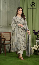 3 Piece Unstitched Karandi Suit BA-V10-1