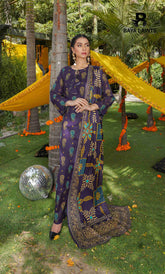 3 Piece Unstitched Printed Lawn Suit -BA-V7