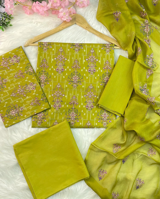 3PC Embroidered Unstitched Lawn Suit | Nafasat-05