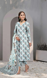 3 Piece Unstitched Premium Lawn Suit- BA-V-14