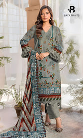 3 Piece Unstitched Karandi Suit BA-V6 003