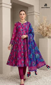 3PC Printed Lawn | Unstitched | KHD