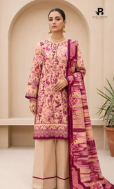 3PC Printed Lawn | Unstitched | V24