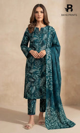 3 Piece Unstitched Premium Lawn Suit- BA-V-14