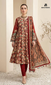 3PC Printed Lawn | Unstitched | KHD