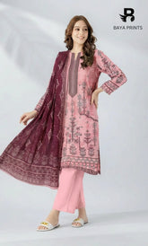 3 Piece Unstitched Lawn Suit -v20-26