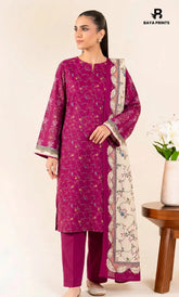 3PC Printed Lawn | Unstitched | ET