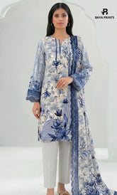 3PC Printed Doria Lawn | Unstitched | BA-V27