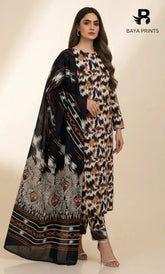 3 Piece Unstitched Premium Lawn Suit- BA-V-14