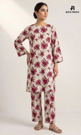 2PC Unstitched Printed Lawn Suit -Orlina