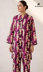 2PC Unstitched Printed Lawn Suit -Orlina