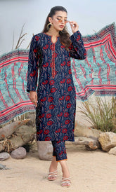 3 Piece Unstitched Printed Lawn Suit With Bamber Chiffon Dupatta - BA-V-15 -3