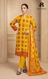 3 Piece Unstitched Printed Dobby Lawn Suit -BA-V17-02