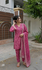 3 Piece Unstitched Printed Lawn Suit -BA-V7