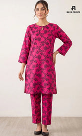2PC Unstitched Printed Lawn Suit -Orlina