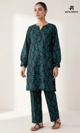 2PC Unstitched Printed Lawn Suit -Orlina