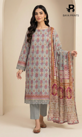 3 Piece Unstitched Karandi Suit BA-V8-06