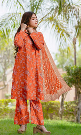 3 Piece Unstitched Premium Lawn Suit- BA-V-14
