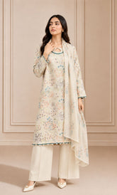 3PC Embroidered Unstitched Lawn Suit | Nafasat