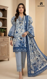 3PC Printed Doria Lawn | Unstitched | BA-V27