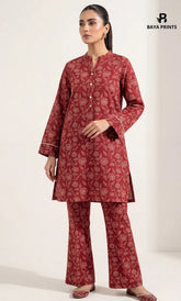 2PC Unstitched Printed Lawn Suit -Orlina