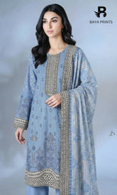 3 Piece Unstitched Printed Dobby Lawn Suit -BA-V19-01