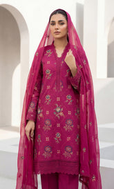 3PC Embroidered Unstitched Lawn Suit | Nafasat