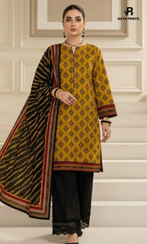 3PC Printed Lawn | Unstitched | BA-V25